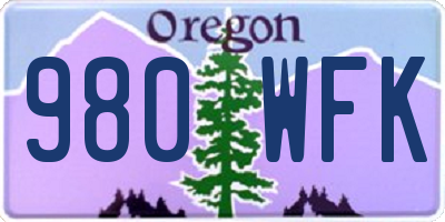 OR license plate 980WFK
