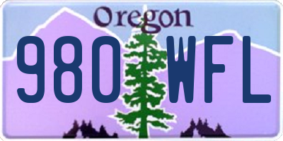 OR license plate 980WFL