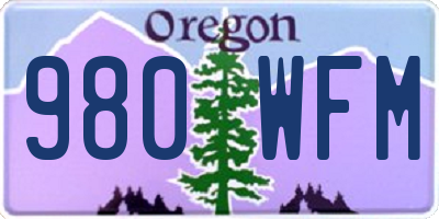 OR license plate 980WFM