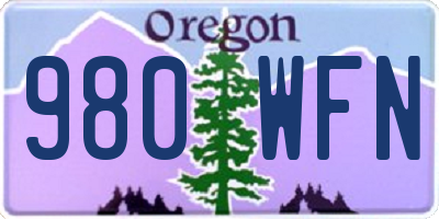 OR license plate 980WFN