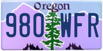 OR license plate 980WFR