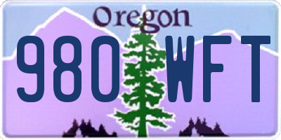 OR license plate 980WFT