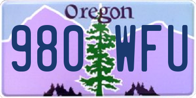 OR license plate 980WFU