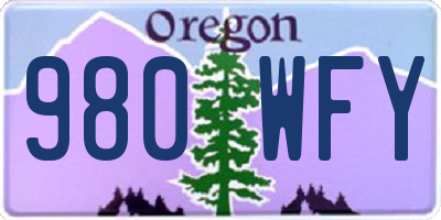 OR license plate 980WFY