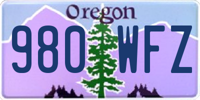 OR license plate 980WFZ