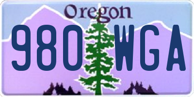 OR license plate 980WGA