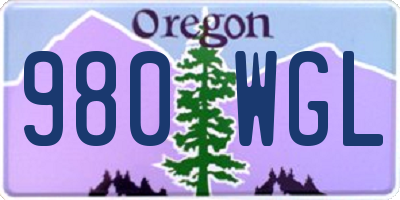 OR license plate 980WGL