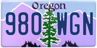 OR license plate 980WGN