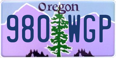 OR license plate 980WGP