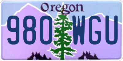 OR license plate 980WGU