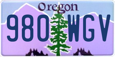 OR license plate 980WGV