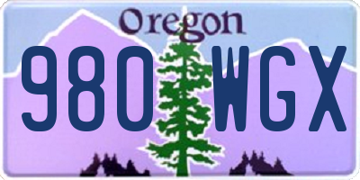 OR license plate 980WGX