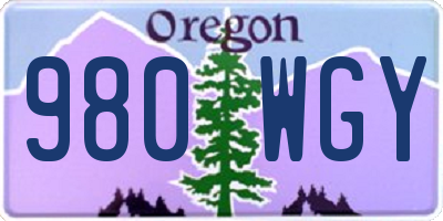OR license plate 980WGY