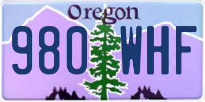 OR license plate 980WHF