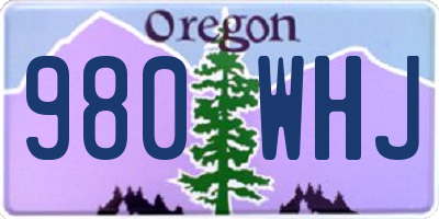 OR license plate 980WHJ