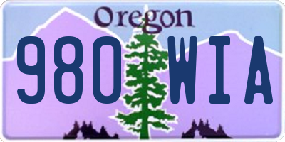 OR license plate 980WIA