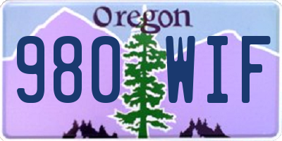 OR license plate 980WIF