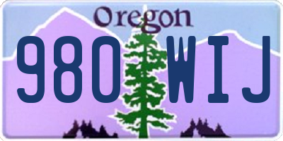 OR license plate 980WIJ