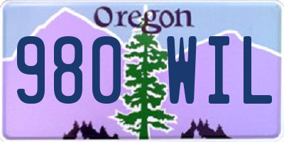 OR license plate 980WIL