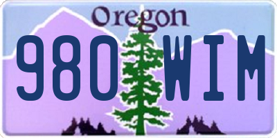 OR license plate 980WIM