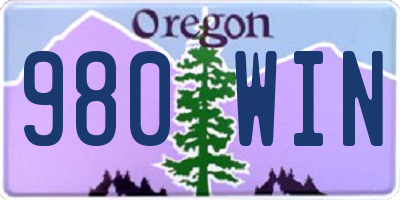 OR license plate 980WIN