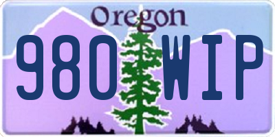 OR license plate 980WIP