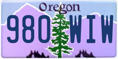 OR license plate 980WIW