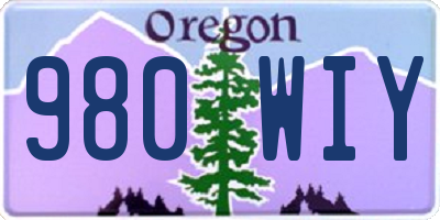 OR license plate 980WIY