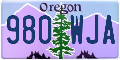 OR license plate 980WJA