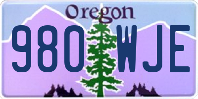 OR license plate 980WJE