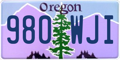 OR license plate 980WJI