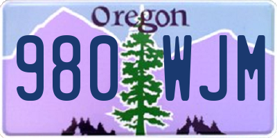 OR license plate 980WJM