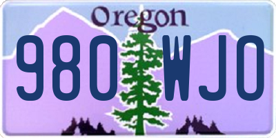 OR license plate 980WJO