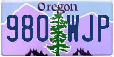 OR license plate 980WJP