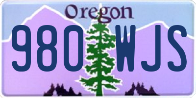 OR license plate 980WJS