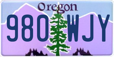 OR license plate 980WJY
