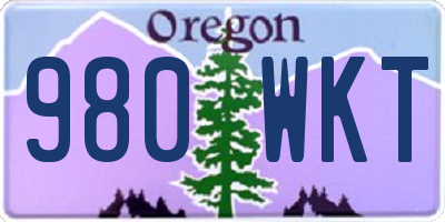 OR license plate 980WKT