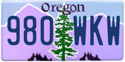 OR license plate 980WKW