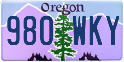 OR license plate 980WKY