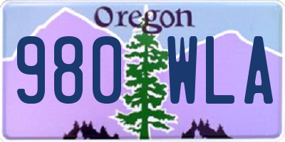 OR license plate 980WLA