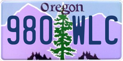 OR license plate 980WLC