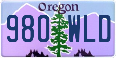 OR license plate 980WLD