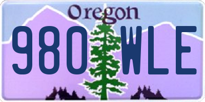 OR license plate 980WLE