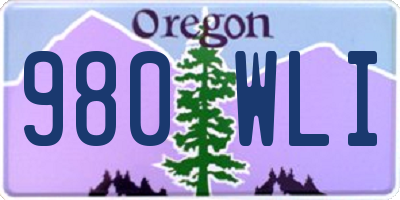 OR license plate 980WLI