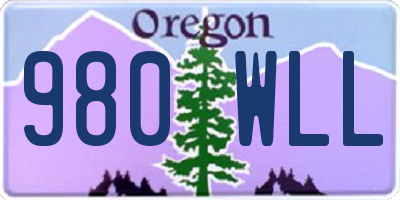 OR license plate 980WLL