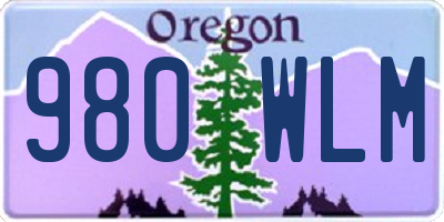 OR license plate 980WLM