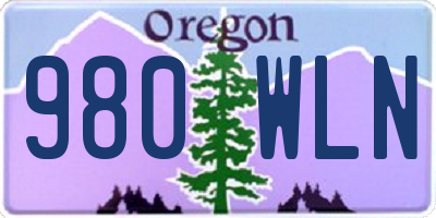 OR license plate 980WLN