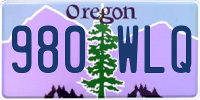 OR license plate 980WLQ