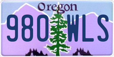 OR license plate 980WLS