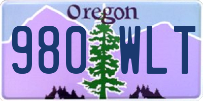 OR license plate 980WLT